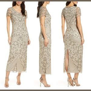 NEW Pisarro Nights Beaded Illusion Mesh Gown‎ in 6